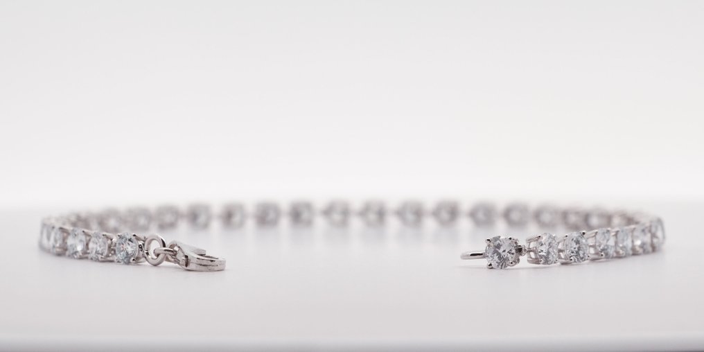 Zonder minimumprijs - Armband - 14 karaat Witgoud - 5.62ct. tw. Diamant (Lab-grown) #3.2