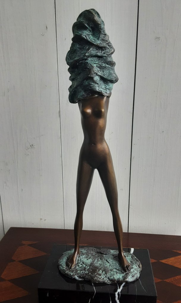 Nick - Nick - Statua, Naakte vrouw - 36 cm - Bronzo #1.0