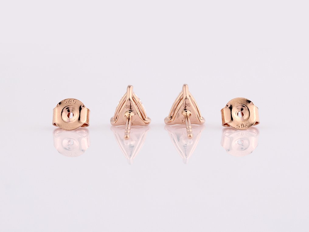 Ingen reservasjonspris - Øredobber - 14 karat Rosegull -  1.00ct. tw. Diamant (Lab-dyrket) #3.2