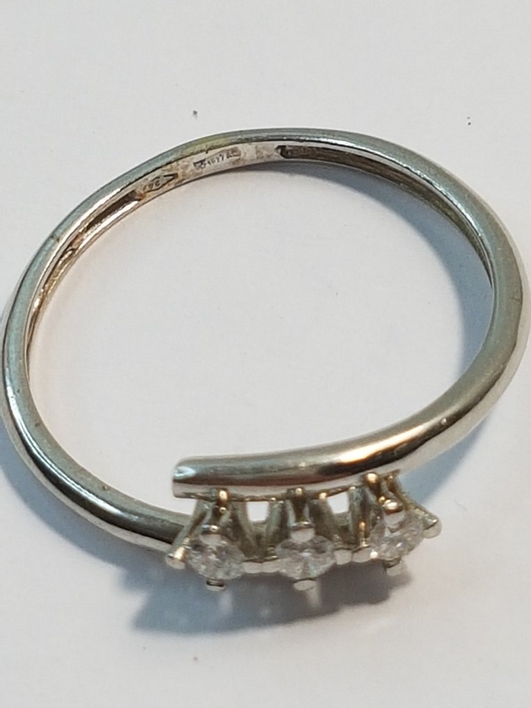 Inel - 18 ct. Aur alb - 0.18ct. tw. Diamant (Natural) #2.1