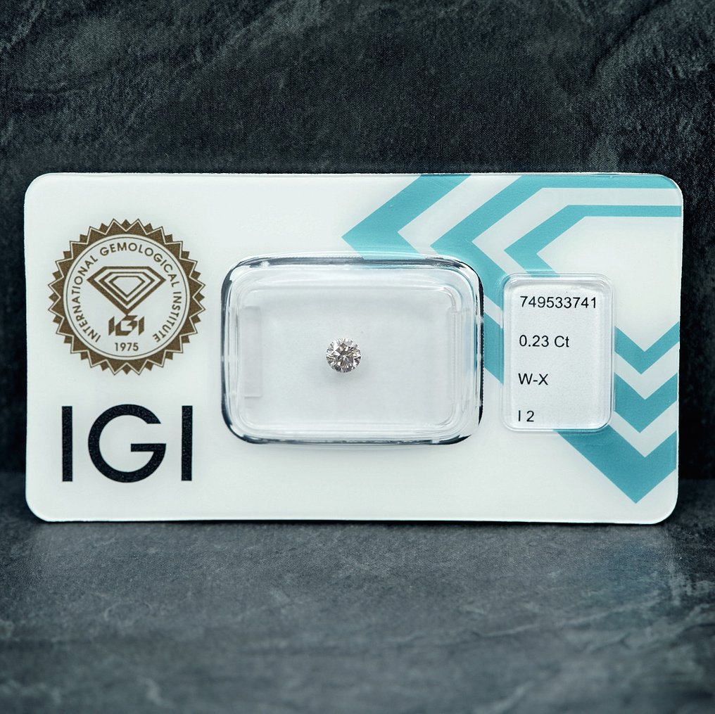 没有保留价 - 1 pcs 钻石  (天然)  - 0.23 ct - 圆形 - I2 内含二级 - 国际宝石研究院（IGI） #1.0