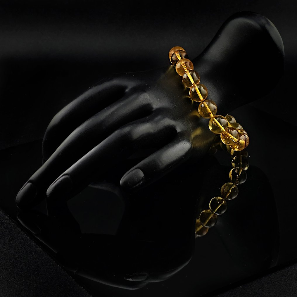 金光波罗的海琥珀手链——古代树脂的透明珠子 - 琥珀  (沒有保留價) #3.2