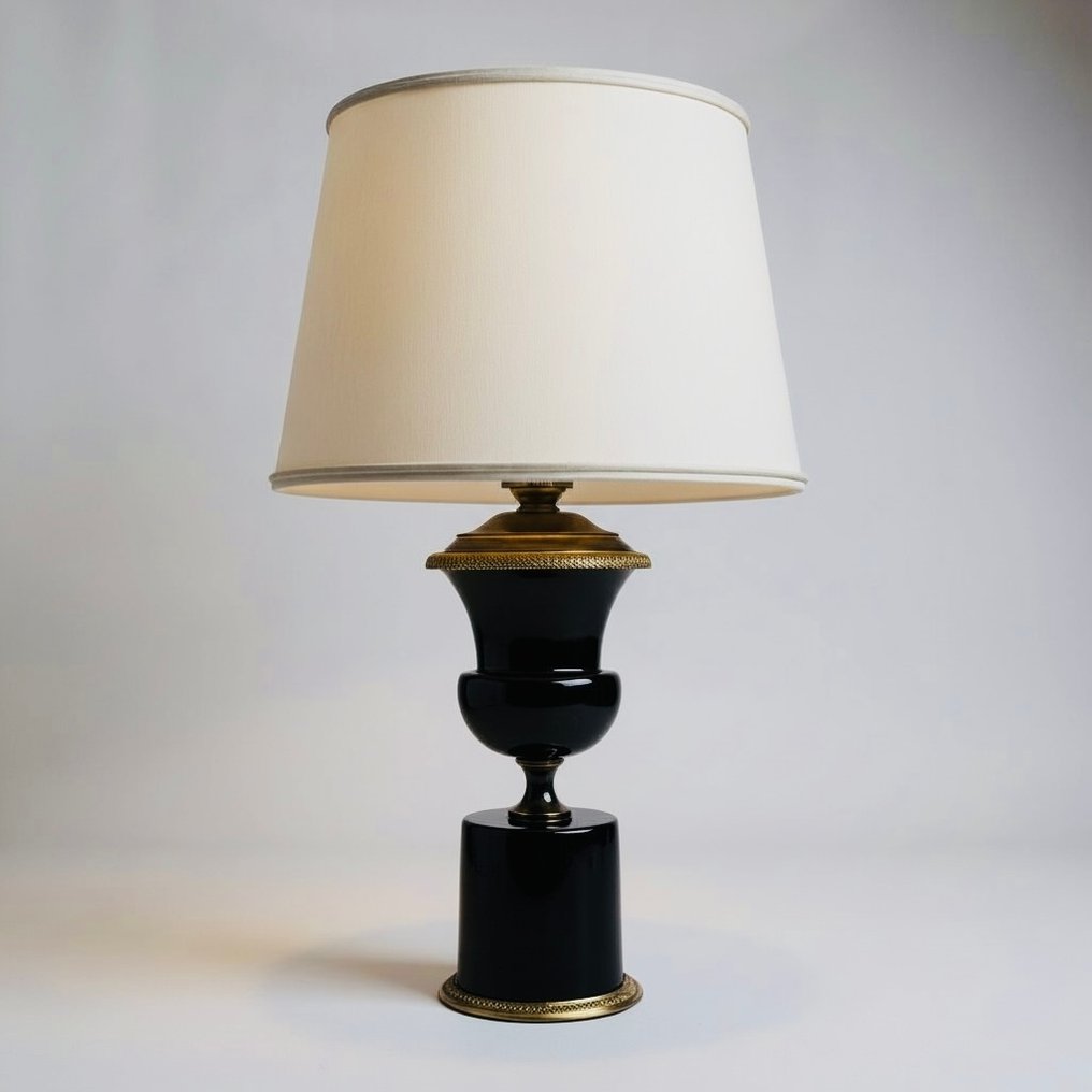 台灯 - 卓越的黑紫色玻璃灯 - 玻璃, 黄铜 #2.1