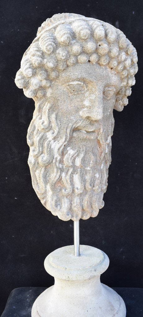 Γλυπτό, Maschera del Dio Hermes - 54 cm - άμμος πετρώματος #3.2