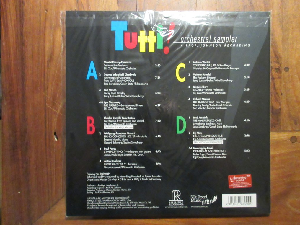 Various Artists - Tutti! Orchestral Sampler - 2xLP Album (double album) - 180 gram, Remastered - 2016 #1.0