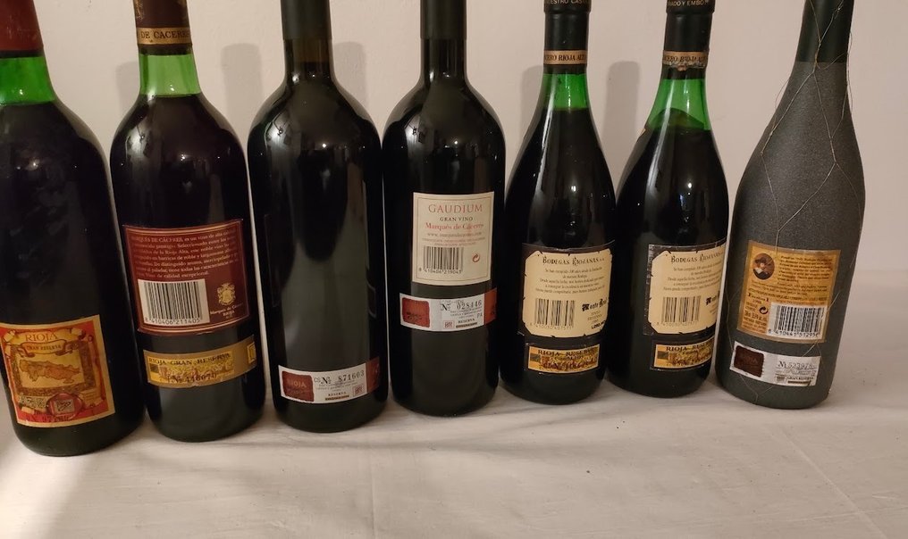1994, 2002 Marqués de Cáceres, Gaudium, 1998 Faustino I, 1985 Monte Real x2, 1978 M. de Cáceres 1962 Gran Zaco - Reserva, Gran Reserva - Rioja - 7 Bottles (0.75L) #2.1
