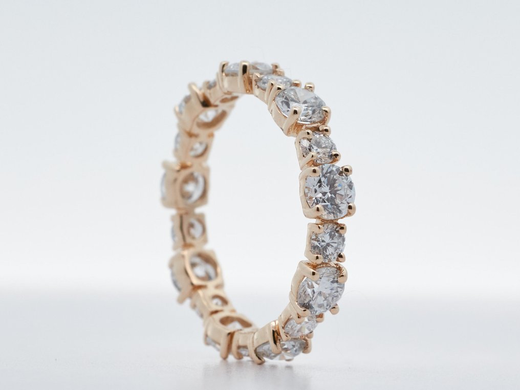 Ei pohjahintaa - Sormus - 14 kt. Keltakulta -  2.55ct. tw. Timantti (Laboratoriossa kasvatettu) - Timantti #1.0