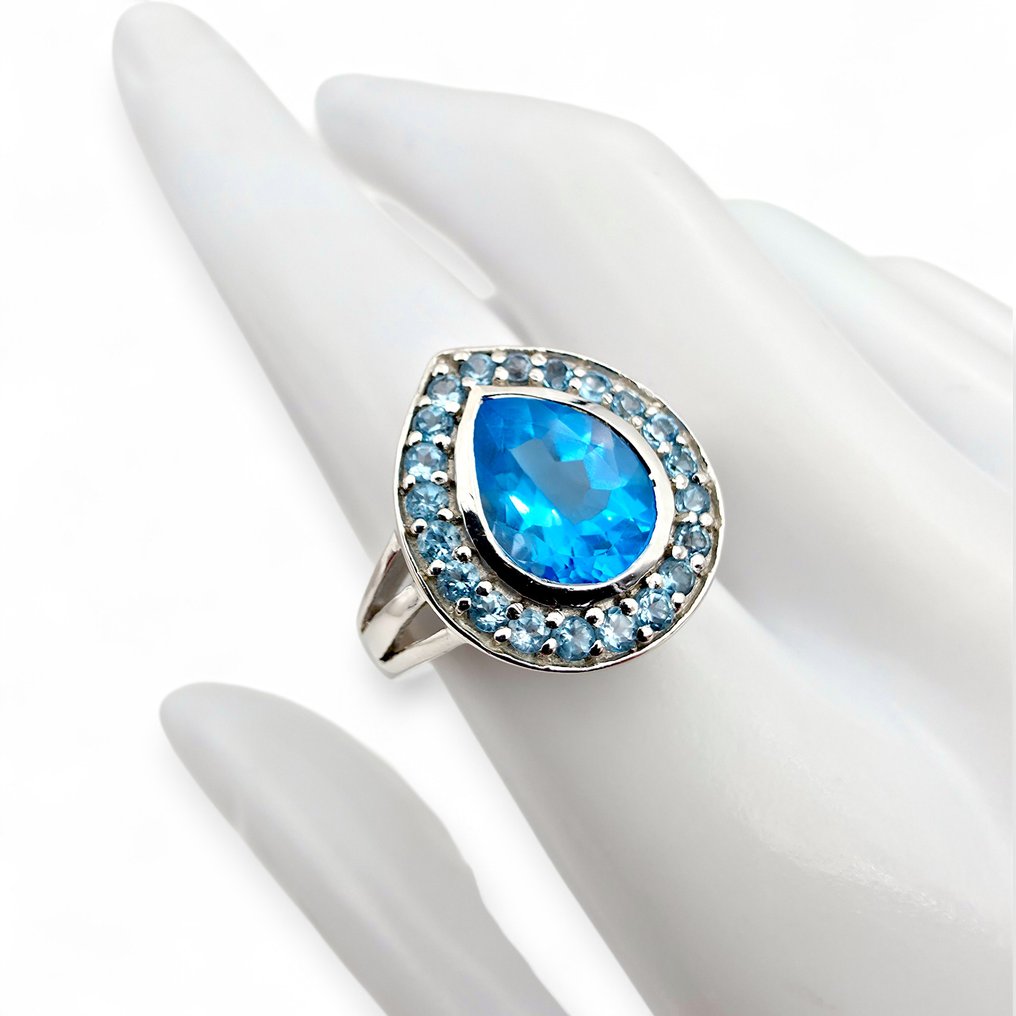 Senza prezzo di riserva - Anello Argento - Topaz (Certificato) #2.1