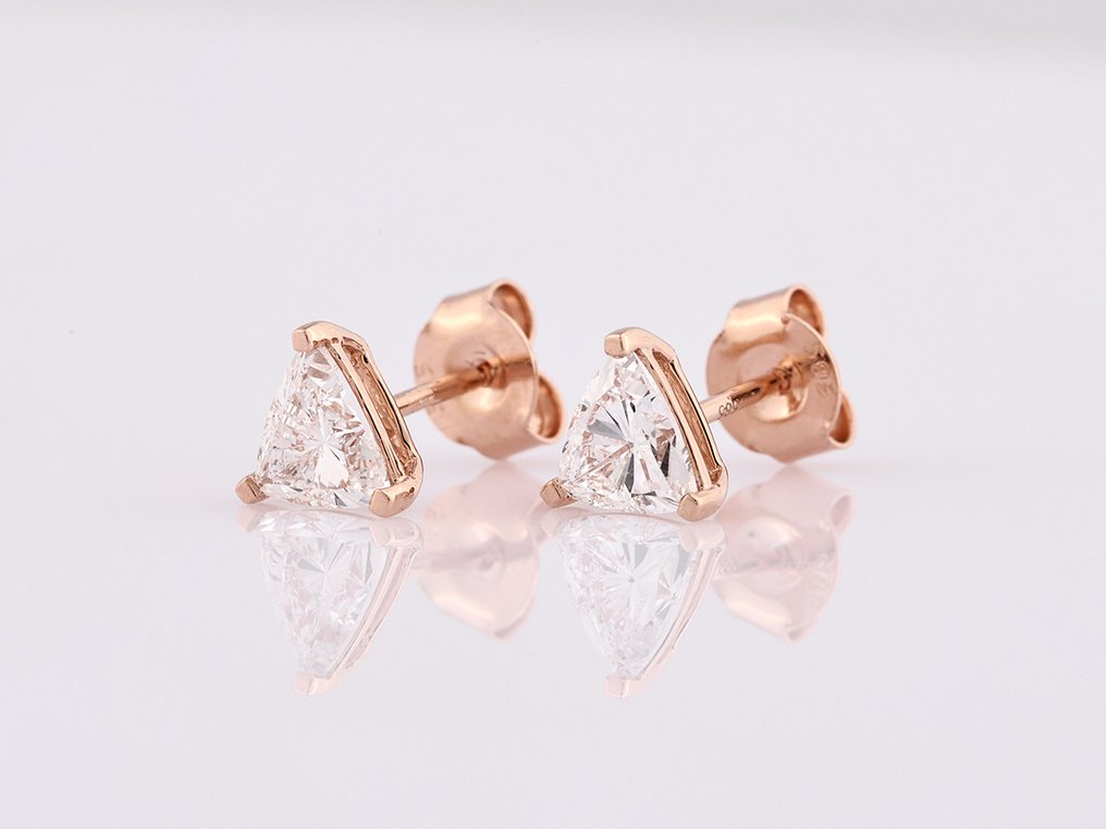 Ingen reservasjonspris - Øredobber - 14 karat Rosegull -  1.00ct. tw. Diamant (Lab-dyrket) #1.0