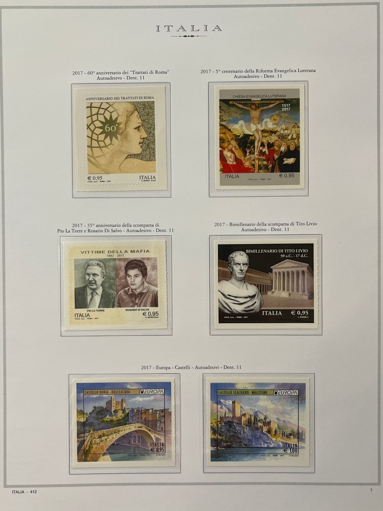 Ιταλία 2017 - Ελλάδα, γραμματόσημα του έτους 2017, καινούρια με πλήρη κόλλα. #1.0