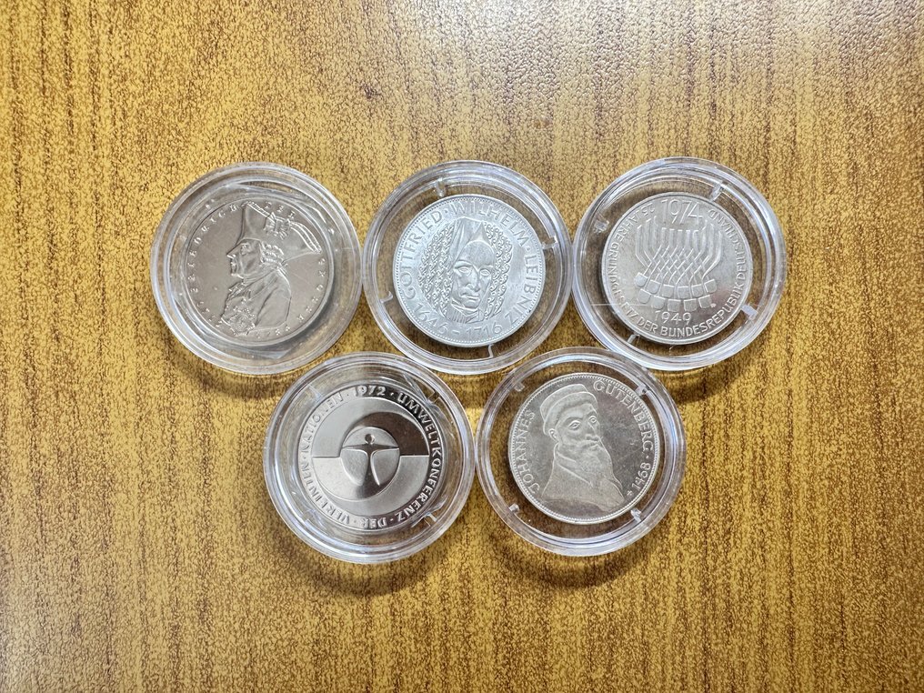 德國 5 Mark anni vari (5 monete commemorative)  (沒有保留價) #1.0