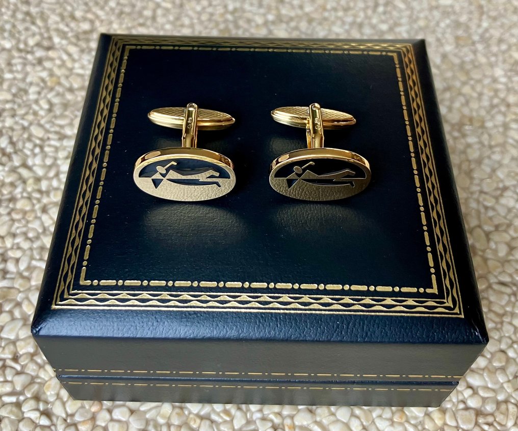 Alfred Dunhill - Silver - Cufflinks - Golf - No reserve #1.0