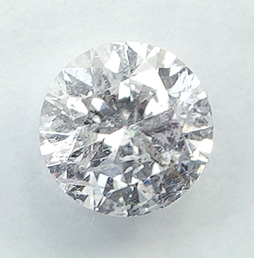 Nincs minimálár - 1 pcs Gyémánt  (Természetes)  - 0.51 ct - Kerek - H - I3 - Nemzetközi Gemmológiai Intézet (IGI) #3.2