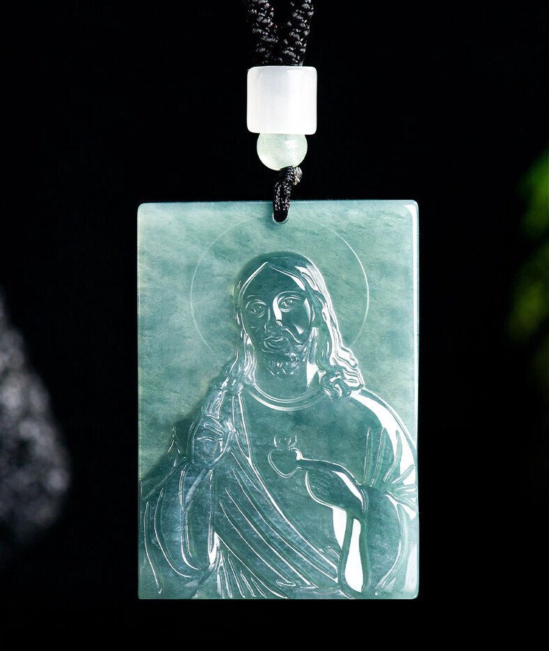 Jade - Sculpture en jadeite Feicui - Pendentif - Papillon certifié #1.0