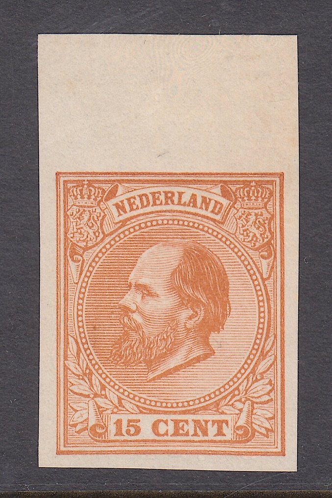 Holanda 1872 - Koning Willem III, peça de borda não dourada. - NVPH 23v #1.0