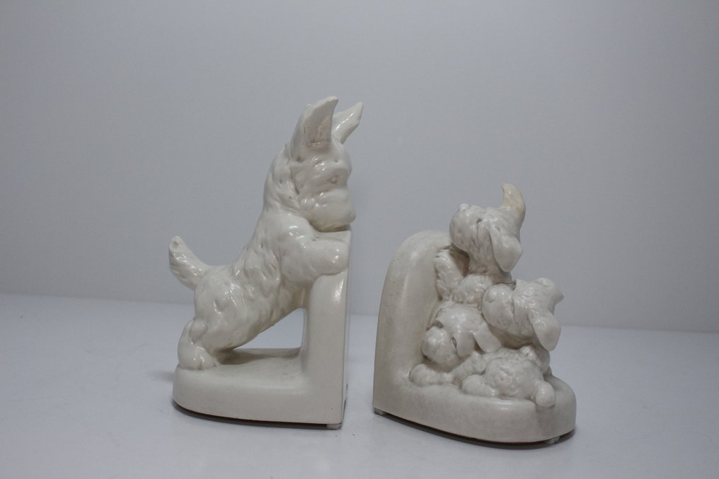 Statue, Hondje met Puppy's - 17 cm - Earthenware #1.0