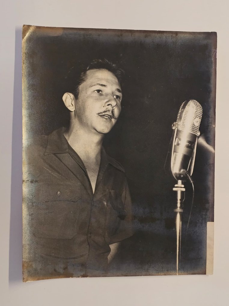 Alberto Korda (1928–2001) - Unseen Private Raul Castro RCA Microphone Speech Cuban Commander, 1959 #1.0