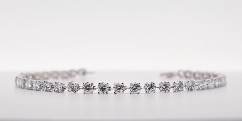 Zonder minimumprijs - Armband - 14 karaat Witgoud - 5.62ct. tw. Diamant (Lab-grown) #1.0