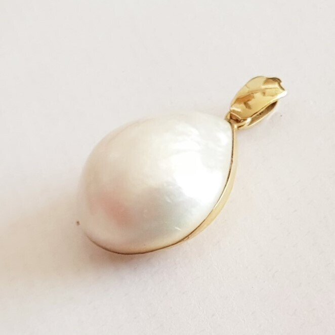 吊坠 - 18K包金 黄金 珍珠 #1.0