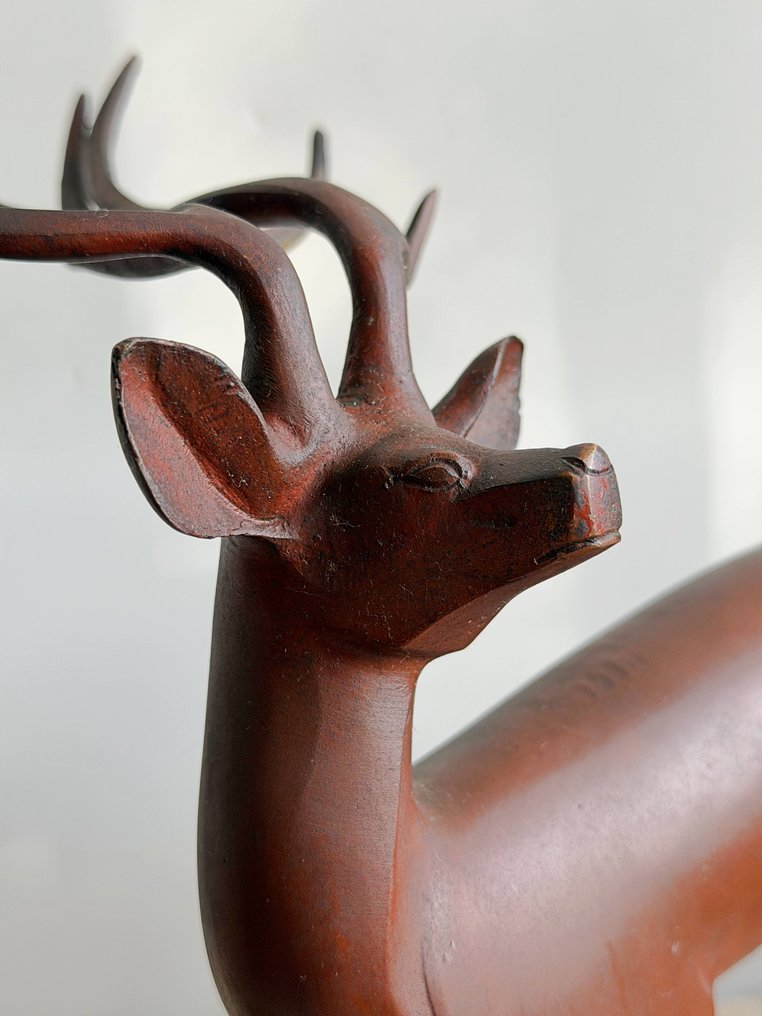 God's messenger stag and doe Deers - Statua Bronzo - Giappone #2.1