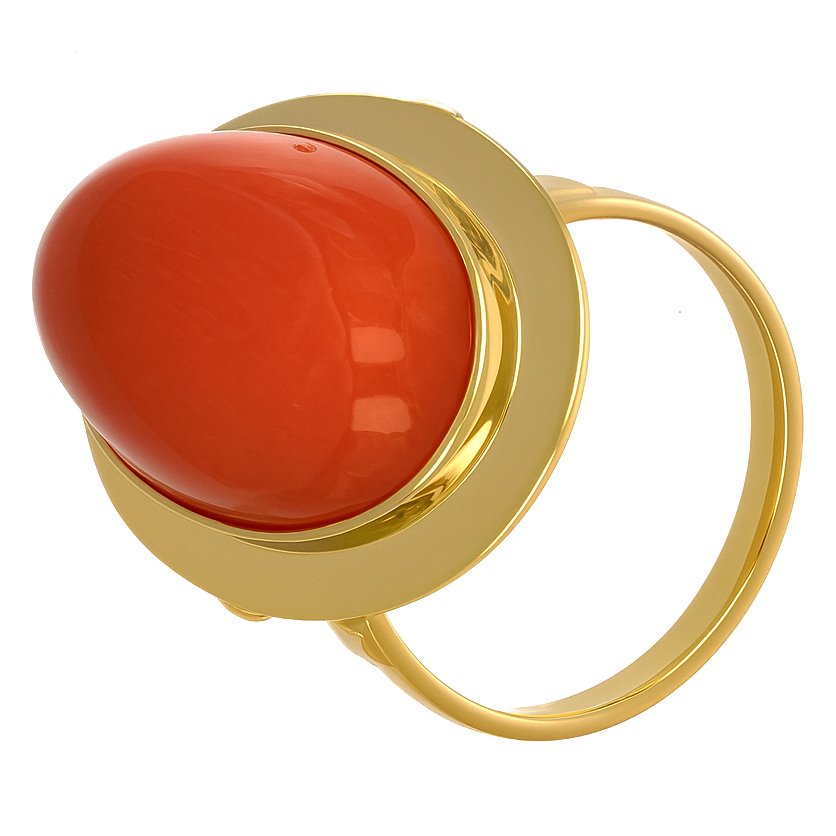 戒指 - 18 克拉 黃金 珊瑚 #2.1