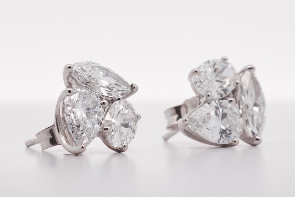 Ohne mindestpreis - Ohrringe - 14 kt Weißgold -  3.51ct. tw. Diamant (Laborgezüchtet (Lab Grown)) #1.0