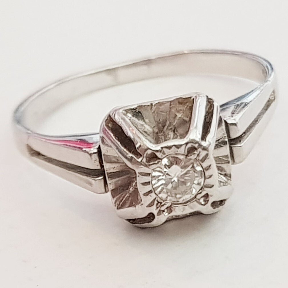 Δαχτυλίδι αρραβώνων - 18 καράτια Λευκός χρυσός - 0.10ct. tw. Διαμάντι (Φυσικού χρώματος) #2.1