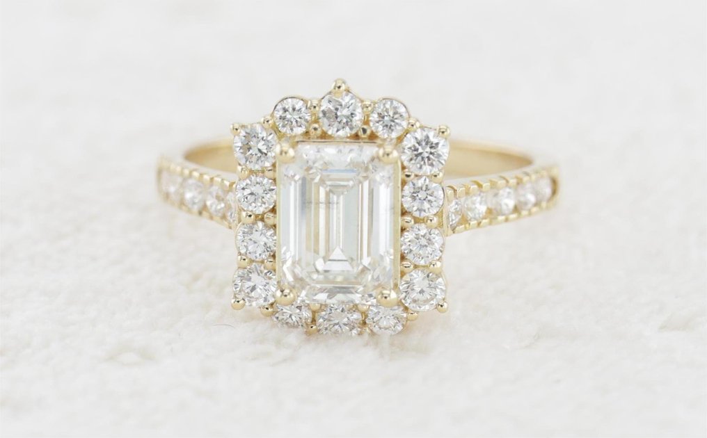 Bague - 14 carats Or jaune -  2.17ct. tw. Diamant (Cultivé en laboratoire) - Diamant - IGI certifié #1.0