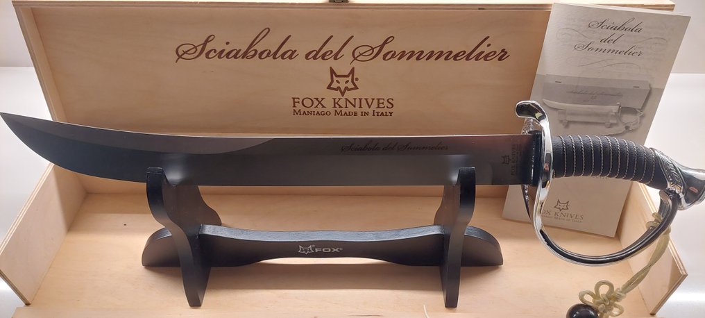 Αξεσουάρ κρασιού - Ξίφος του σερβιτόρου κρασιού - Χάλυβας, Textile, Ξύλο - Σκαπέλο του sommelier #1.0