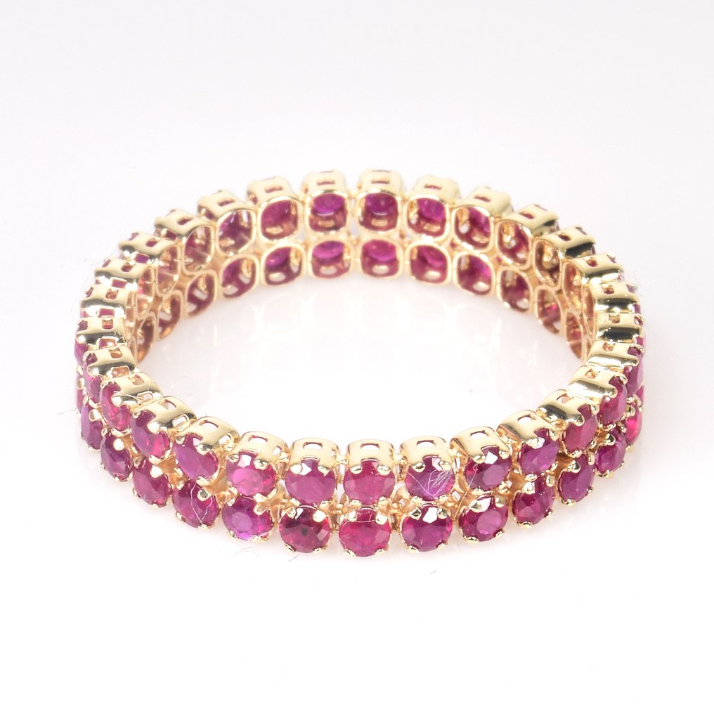 χωρίς τιμή ασφαλείας - Δαχτυλίδι - 14 καράτια Κίτρινο χρυσό -  1.82ct. tw. Ρουμπίνι - Πιστοποιητικό GFCO #1.0