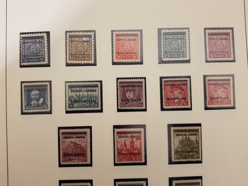Bohemia ja Moravia 1939/1940 - En Generalgouvernment, jälkikäteen postimerkkikokoelma Lindner-albumissa. #2.1