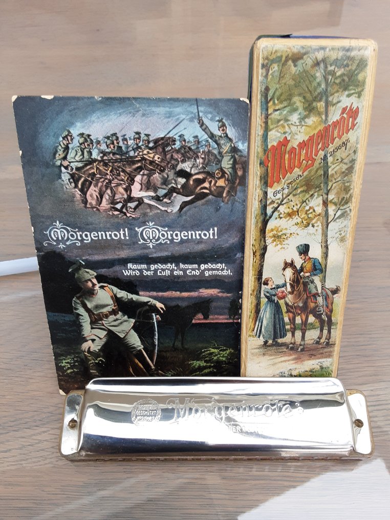 Γερμανικό στρατιωτικό αρμόνιο, συμπεριλαμβανομένης της αυθεντικής θήκης και της αυθεντικής καρτ - Στρατιωτικά αξεσουάρ #1.0