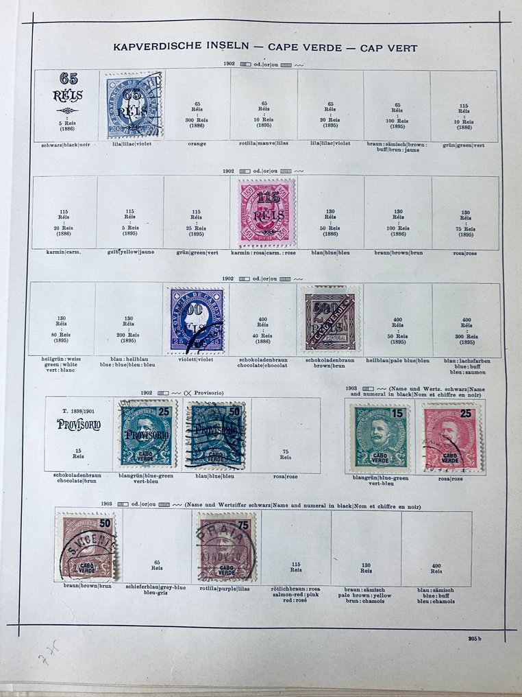 葡萄牙  - 开普维尔迪收藏在旧相册上的页面 #2.1