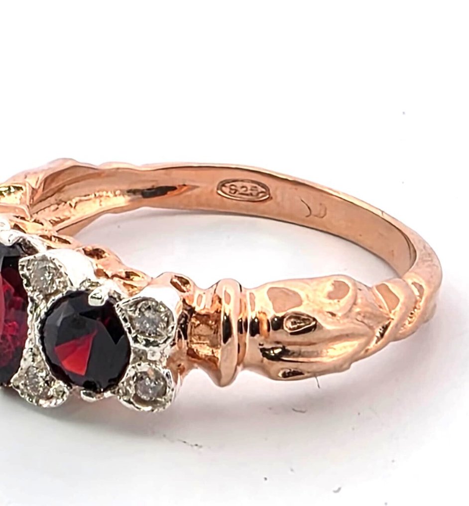 Utan reservationspris - Ring Silver Kordierit - Diamant #4.3