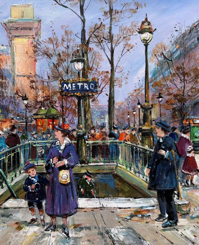 Wilma Lucas (1936-) - Metro Parisien - Grands Boulevards Animés - Porte saint Martin - Ciel d'Automne #2.1