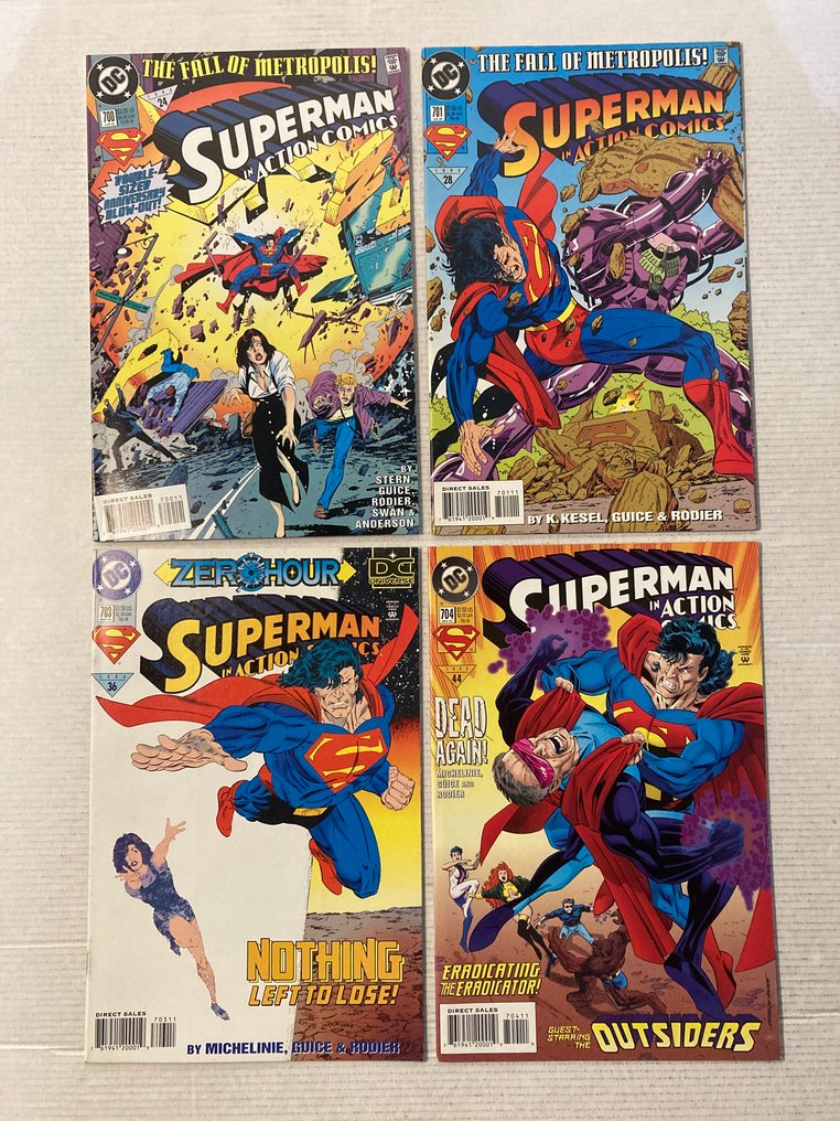 Action Comics Featuring Superman (1938) 24 comics in range # 667 to 734 + Annuals. No Reserve Price! - Featuring Guy Gardner, the Eradicator, Lobo, Bizarro, the Outsiders and many more! - 22 Comic collection - First edition - 1991/1997 #4.3