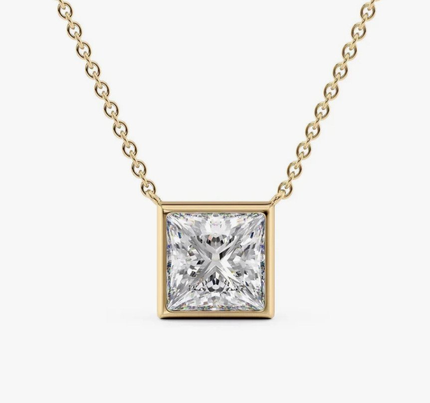 墜飾 - 14 克拉 黃金 -  1.01ct. tw. 鉆石 (天然) #1.0