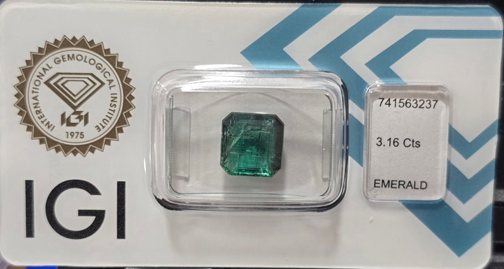 Fără preț de rezervă Verde Smarald  - 3.16 ct - IGI (Institutul gemologic internațional) - Moderează uleiul #1.0