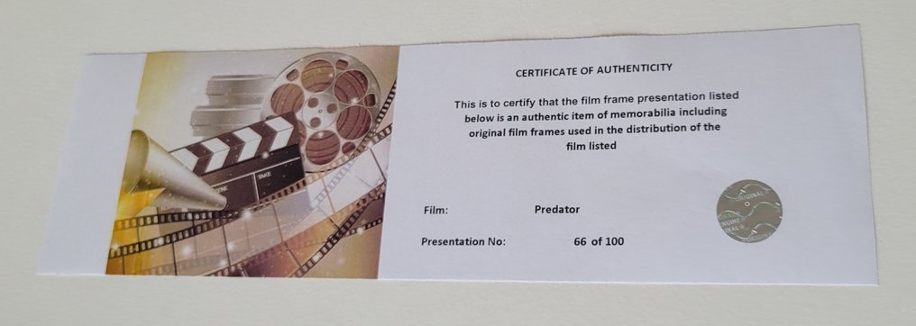 Predator - Framed Film Cell Display with COA #2.1