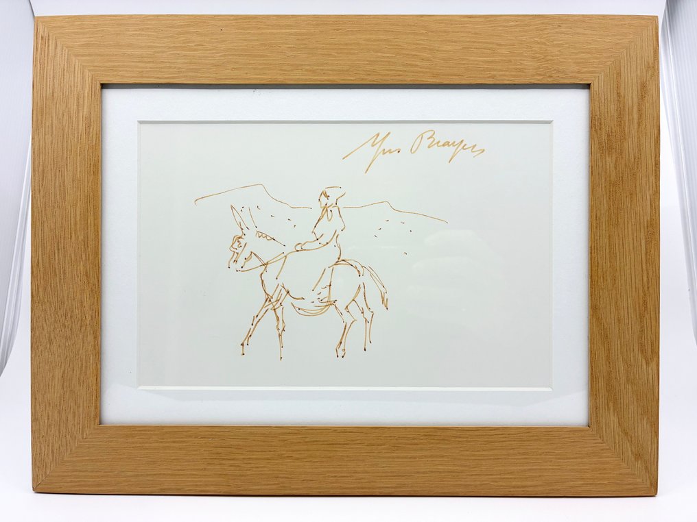 Yves Brayer (1907-1990) - Promenade à dos d'âne, dessin orignal à l'encre #1.0