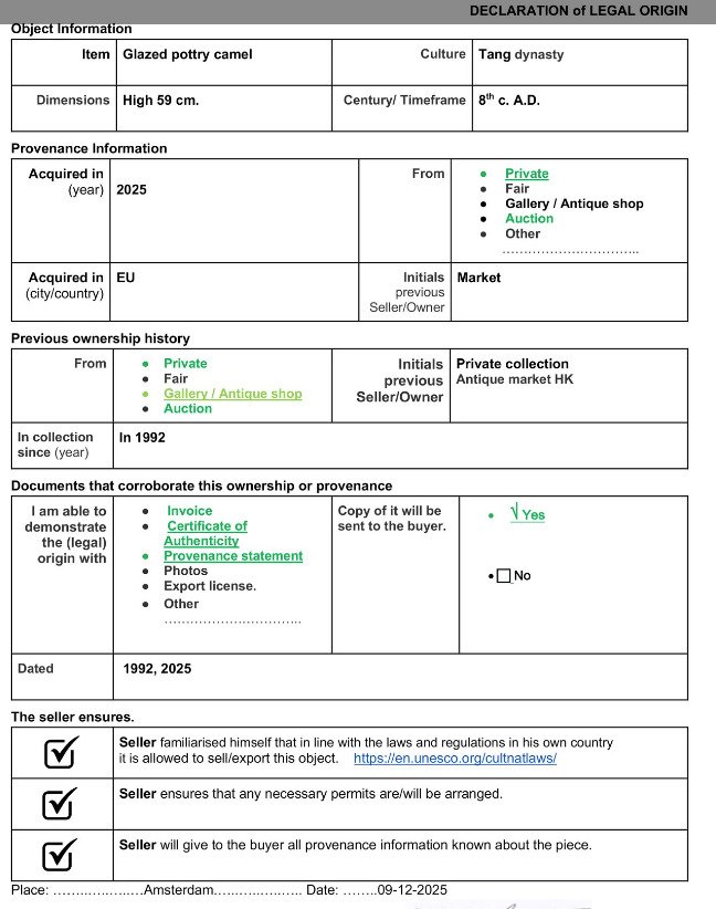 Chinois ancien, empire unifié des Tang Terre cuite Chameau en poterie émaillée ambre rare et bien modélisé. Testé TL. - 45 cm #2.1