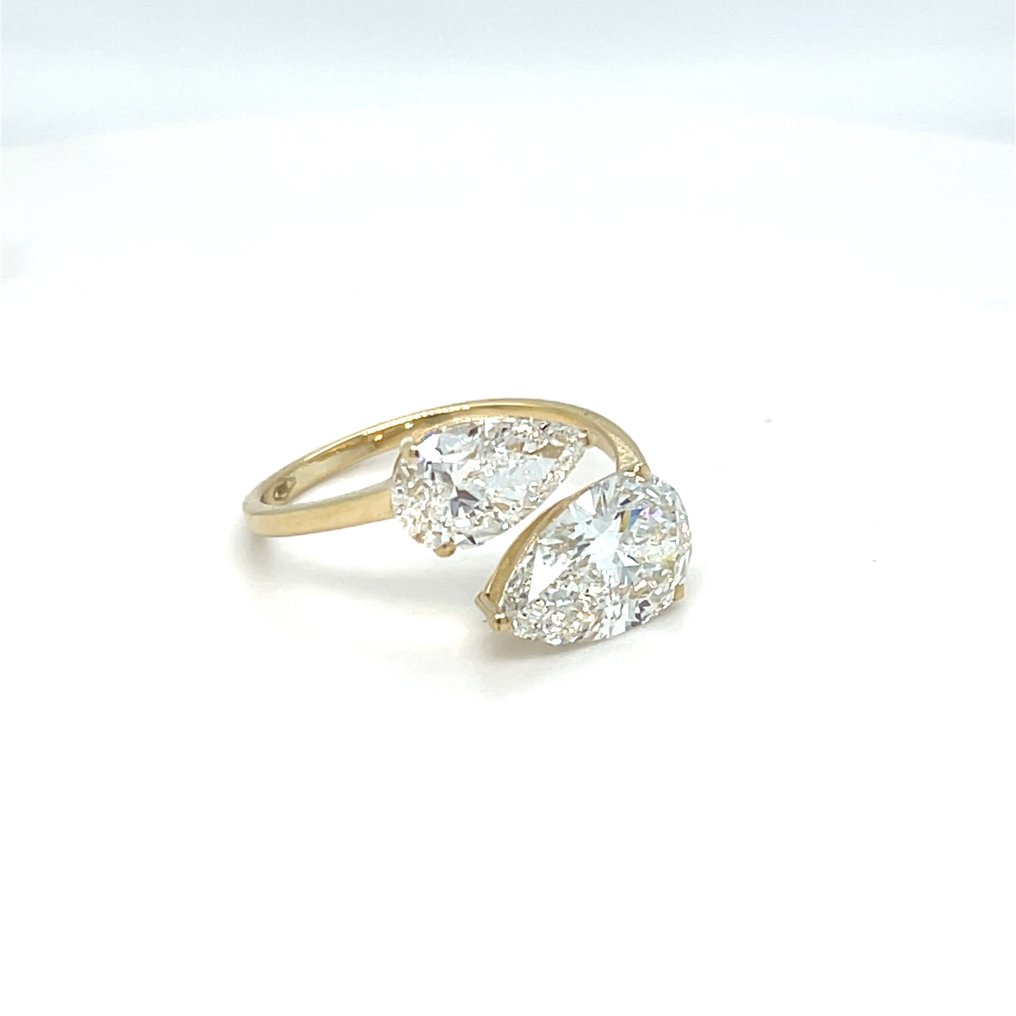 戒指 - 14 克拉 黃金 - 4.04ct. tw. 鉆石 (實驗室培育) #4.3