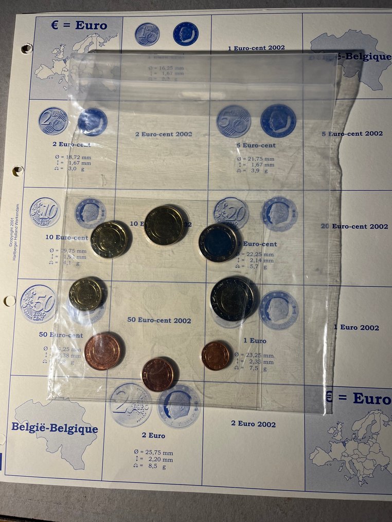 比利时. Series 1 Cent - 2 Euro 2002/2019 (5 series)  (没有保留价) #1.0