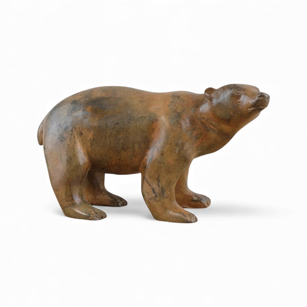 Pierre Chenet (XX-XXI) - Sculpture, Polar Bear - 20 cm in length - Francois Pompon style - 10 cm - Bronze #1.0
