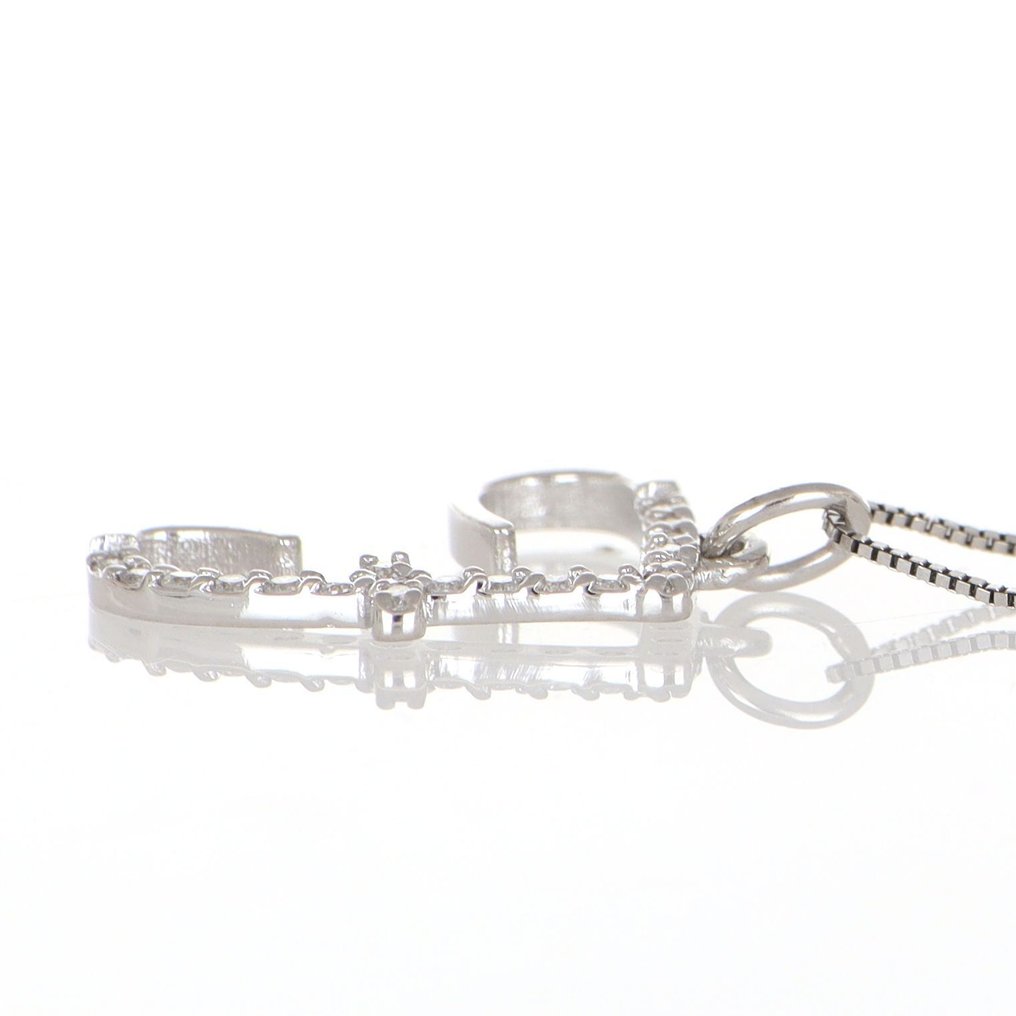 沒有保留價 - 吊墜頸鏈 - 18 克拉 白金 鉆石 (天然)  #2.1