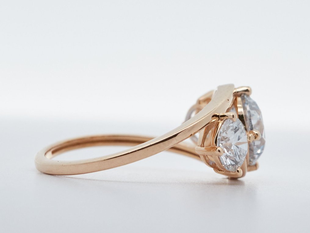 Ei pohjahintaa - Sormus - 14 kt. Keltakulta -  2.06ct. tw. Timantti (Laboratoriossa kasvatettu) - Timantti #2.1