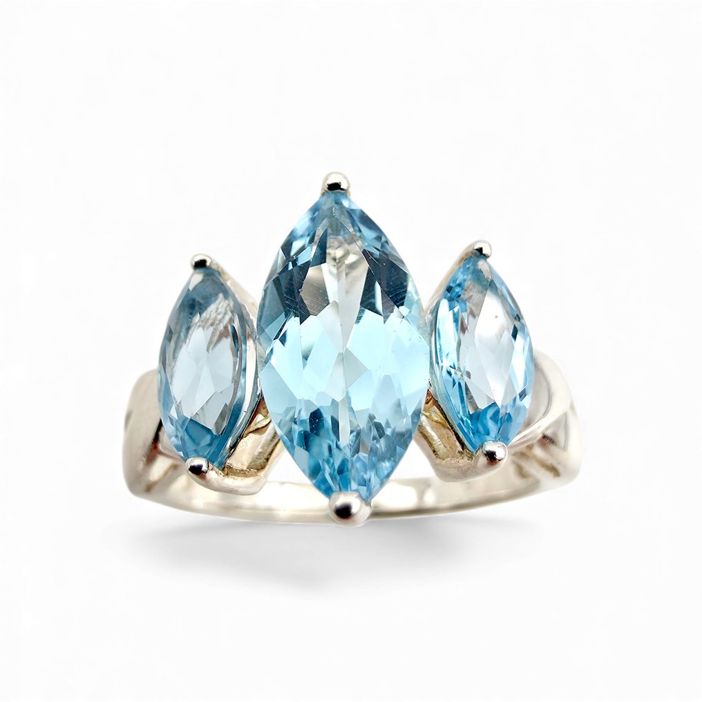 Senza prezzo di riserva - Anello Argento - Topaz (Certificato) #4.3
