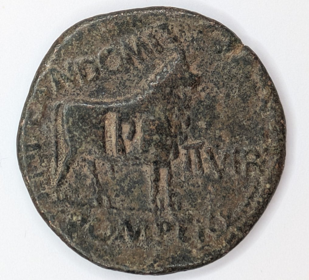 Spagna romana, Celsa. Augusto (27 a.C.-14 d.C.). As 27 a.C. - 14 d.C. - Contramarca “P"  (Senza prezzo di riserva) #1.0