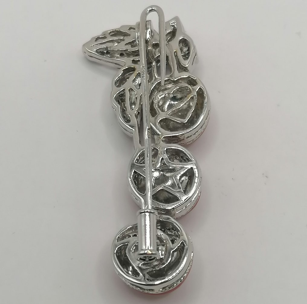 胸针 - 18K包金 白金 -  0.25ct. tw. 钻石 (天然)  #3.2