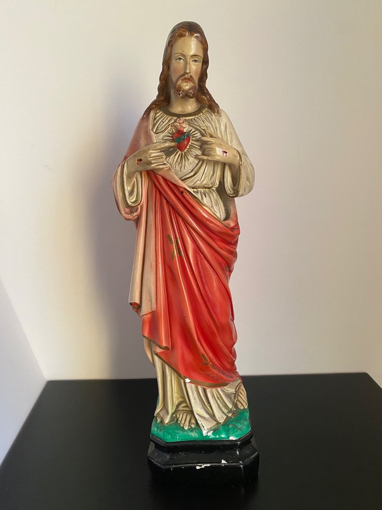 Γλυπτό, Heiliges Herz Jesu - 53 cm - Γύψος #1.0